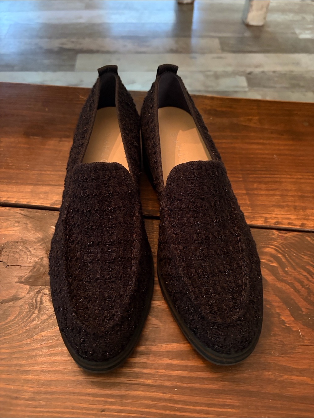 Rothy's Black Textured Slip-On Lug Loafers